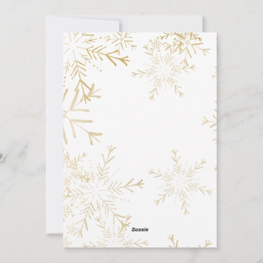 Zwarte & Gouden Sneeuwvlok Happy Hanukkah Familie  Feestdagenkaart (Achterkant)