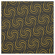 Zwarte Gouden Spiraal Sterren Uniseks Patroon Eleg