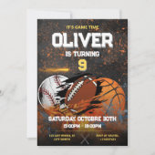 Zwarte gouden sport jongens Verjaardag Kaart (Voorkant)