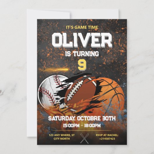 Zwarte gouden sport jongens Verjaardag Kaart (Voorkant)