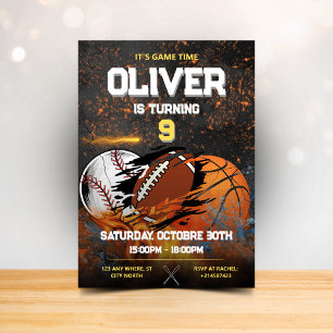 Zwarte gouden sport jongens Verjaardag Kaart