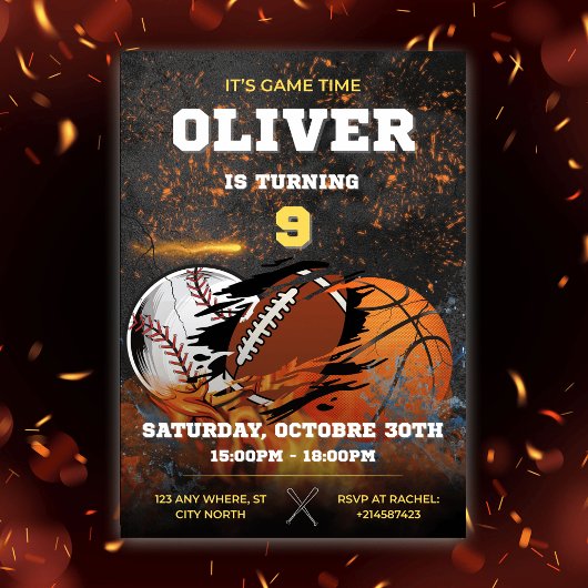 Zwarte gouden sport jongens Verjaardag Kaart