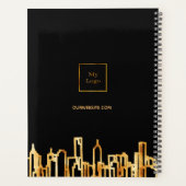 Zwarte gouden stad skyline naam bedrijf logo 2022 planner (Achterkant)