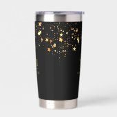 Zwarte gouden sterren aangepaste monogram initiale geïsoleerde drinkbeker (Links)