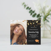 Zwarte gouden sterren foto afstuderen partij uitno (Staand voorkant)