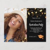 Zwarte gouden sterren foto afstuderen partij uitno (Voorkant)