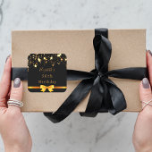 Zwarte gouden sterren in de moderne chic vierkante sticker