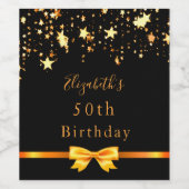 Zwarte gouden sterren in de moderne chic wijn etiket (Enkel label)