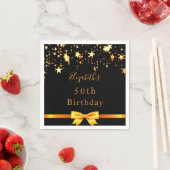 Zwarte gouden sterren in het moderne monogram servet (Insitu)