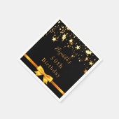 Zwarte gouden sterren in het moderne monogram servet (Hoek)