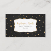 Zwarte gouden sterren-kaartenkaartje visitekaartje (Achterkant)