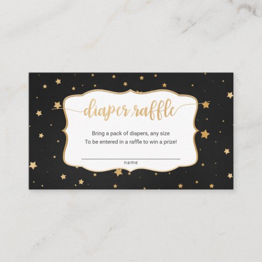 Zwarte gouden sterren-kaartenkaartje visitekaartje (Voorkant)