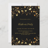 Zwarte gouden sterren kerstfeest kaart (Voorkant)