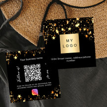 Zwarte gouden sterren logo QR code Instagram volg 