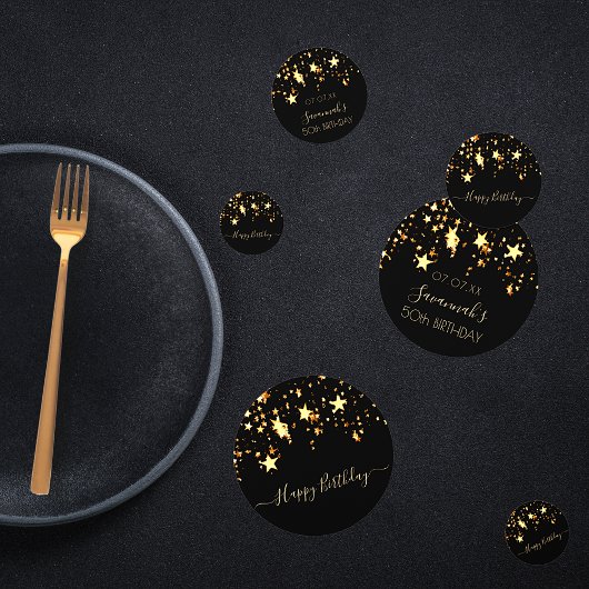 Zwarte gouden sterren, moderne zwarte gouden sterr confetti