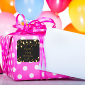 Zwarte gouden sterren op de tribune vierkante sticker