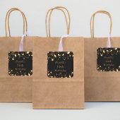 Zwarte gouden sterren op de tribune vierkante sticker