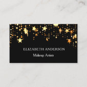 Zwarte gouden sterren Qr code sociale media Visitekaartje (Voorkant)