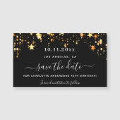 Zwarte gouden sterren verjaart met de date magnet (Voorkant)