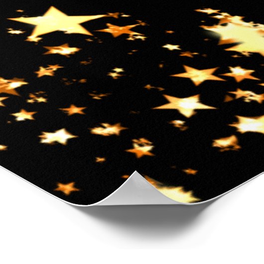 Zwarte gouden sterren welkom poster (Hoek)