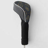 Zwarte Gouden Sterrenbeeld Teken (2) Golfheadcover (Schuin)