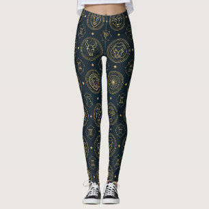 Zwarte Gouden Sterrenbeeld Teken (3) Leggings