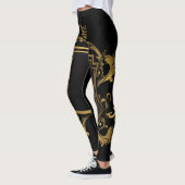 Zwarte Gouden Stijl Leggings (Links)
