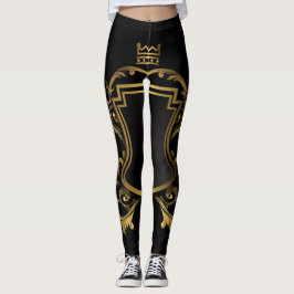 Zwarte Gouden Stijl Leggings