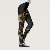 Zwarte Gouden Stijl Leggings (Rechts)