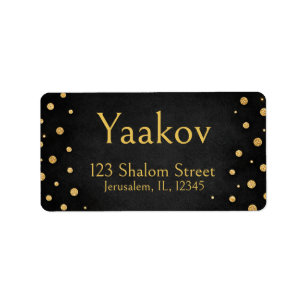 Zwarte Gouden Stippen Luxe Modern Elegante Stijlvo Etiket