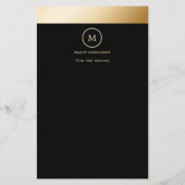 Zwarte Gouden Streep Monogram Cirkel Flyer (Achterkant)