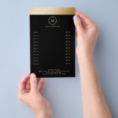 Zwarte Gouden Streep Monogram Cirkel Flyer (Hand)