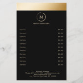 Zwarte Gouden Streep Monogram Cirkel Flyer (Voorkant)