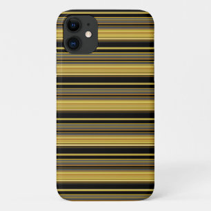 Zwarte gouden strepen leuk Case-Mate iPhone case