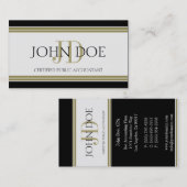 Zwarte gouden strepen van accountant visitekaartje (Voorkant / Achterkant)