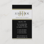 Zwarte gouden strepen van accountant visitekaartje (Achterkant)