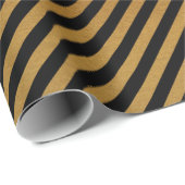 Zwarte gouden strips Metallic Minimale Lux Cadeaupapier (Rol Hoek)
