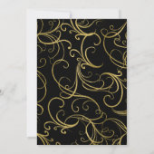 Zwarte Gouden Swirl Jubileum Uitnodiging Elegant (Achterkant)