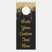 Zwarte Gouden Tekst Jubileumfeest Verjaardag Trouw Deurhanger (Voorkant)