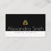 zwarte gouden tekstfotograaf visitekaartje (Voorkant)
