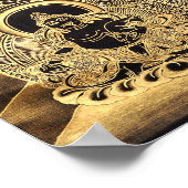 Zwarte & gouden Tibetaanse boeddhistische kunst Poster (Hoek)