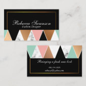 Zwarte Gouden Trim Rand | Geometrisch Patroon Visitekaartje (Voorkant / Achterkant)