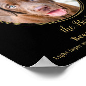 Zwarte Gouden Trouw Aangepaste Hond Handtekeningdr Poster (Hoek)