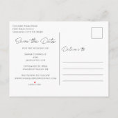 Zwarte Gouden Turquoise Trouw Save the Date Aankondigingskaart (Achterkant)