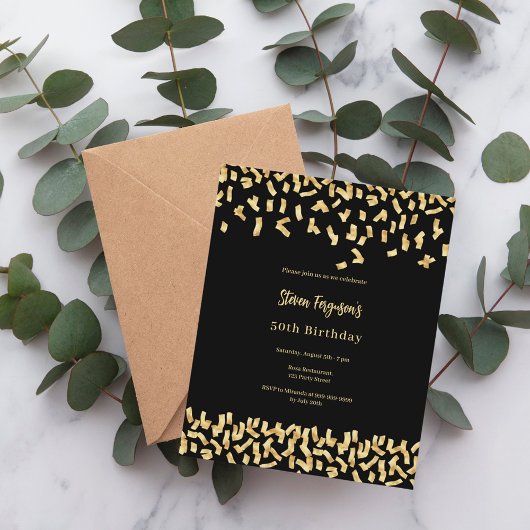 Zwarte gouden uitnodiging