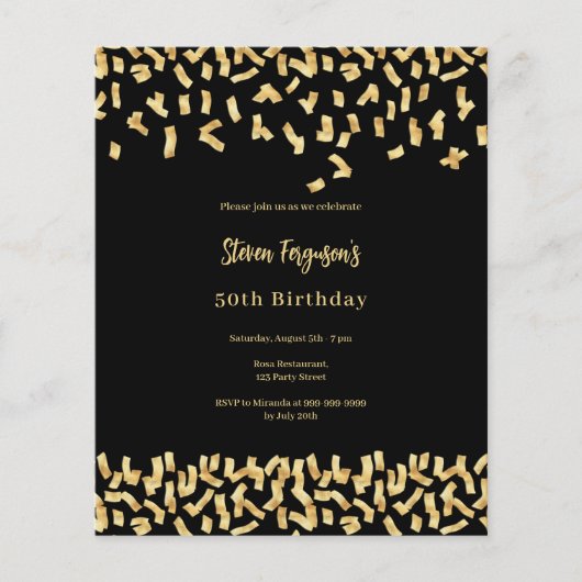 Zwarte gouden uitnodiging (Voorkant)
