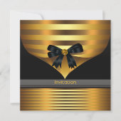 Zwarte Gouden Uitnodiging Voor Feestelijke Gelegen (Voorkant)