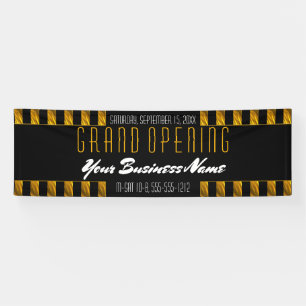 Zwarte   Gouden Van Bedrijfs strepen Elegante Spandoek