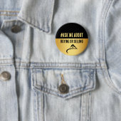 Zwarte & Gouden Vastgoedmakelaars Ronde Button 5,7 Cm (In situ)