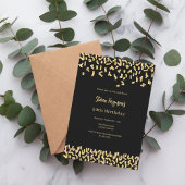 Zwarte gouden verjaardag kaart